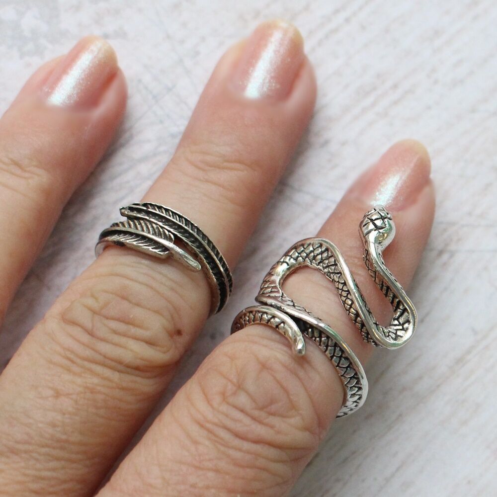 Gyűrű szett: kígyó és toll