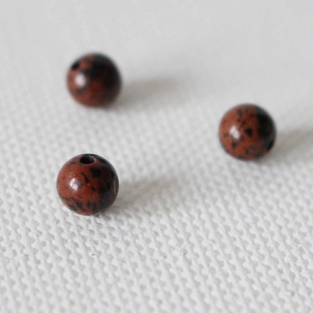 Mahagóni obszidián gyöngy - 6 mm